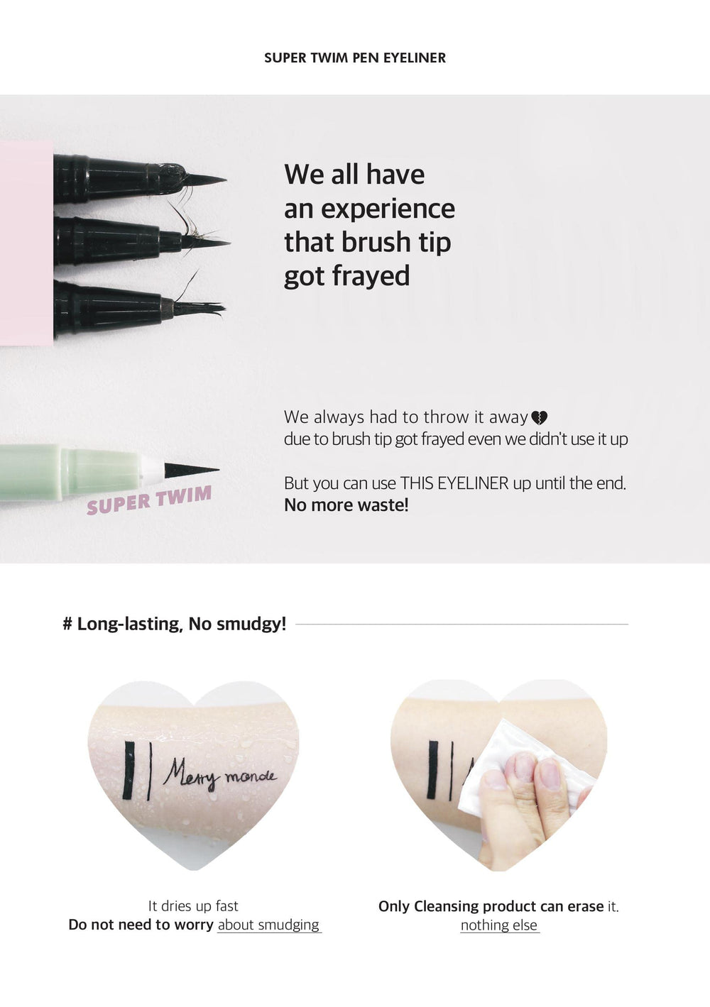 Merrymonde long-lasting color swatch resisting smudging for all-day wear.