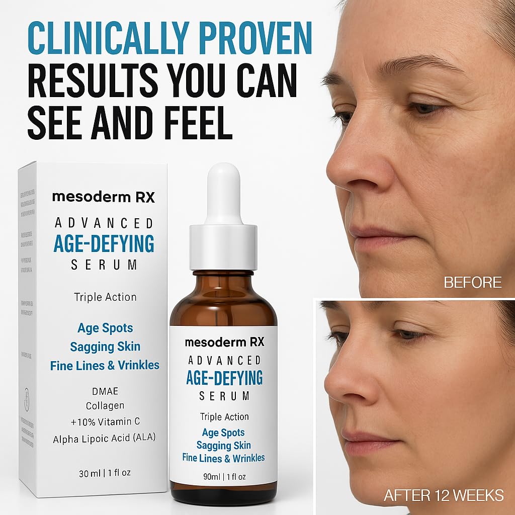 Hand applying Mesoderm RX serum shows light, non-greasy texture.