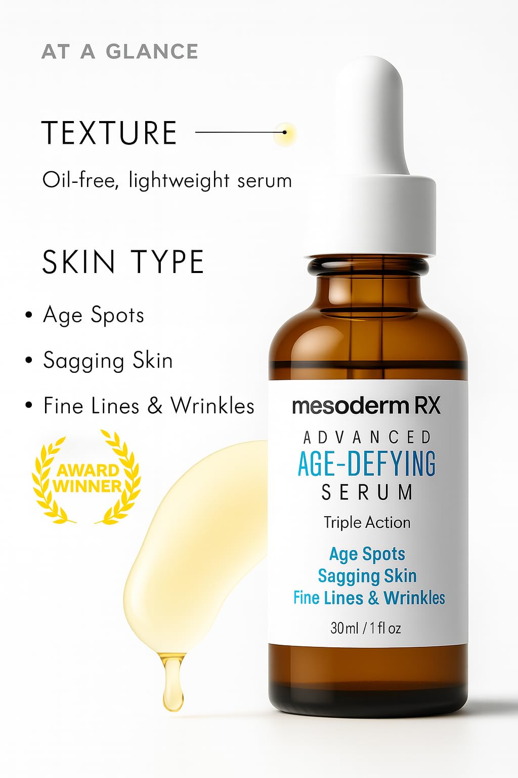 Close-up of texture showing silky, fast-absorbing formula from Mesoderm RX.