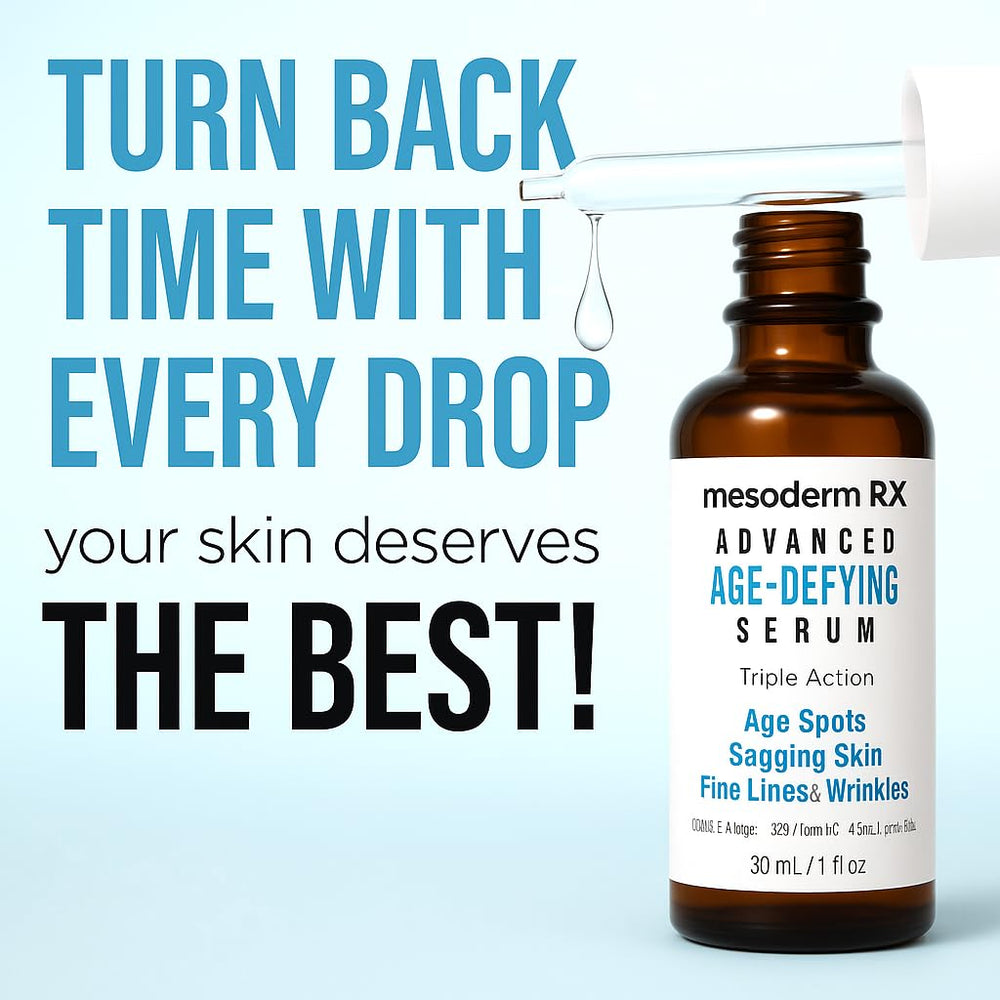 Under-makeup routine with Mesoderm RX serum for smooth base.