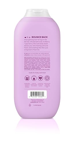 Three-pack of Method Berry Balance bottles for convenient shower routine.