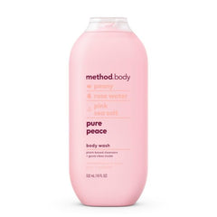 Method Pure Peace bottle—calming aroma for a soothing bath experience.