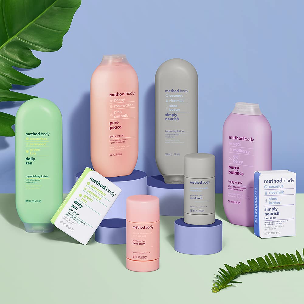 Method Pure Peace cruelty-free label highlights ethical personal care.