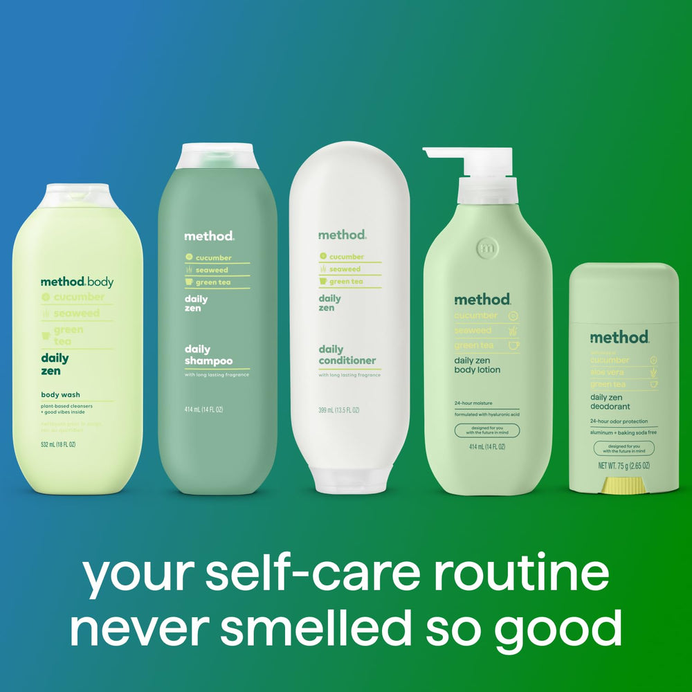 Method Everyday Shampoo Daily Zen cruelty-free badge visible for compassionate beauty choices