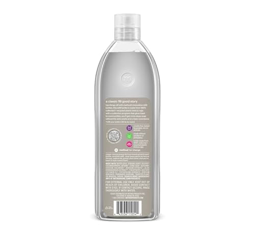 Pack of four Method violet lavender foaming hand soap refill bottles ready to use.