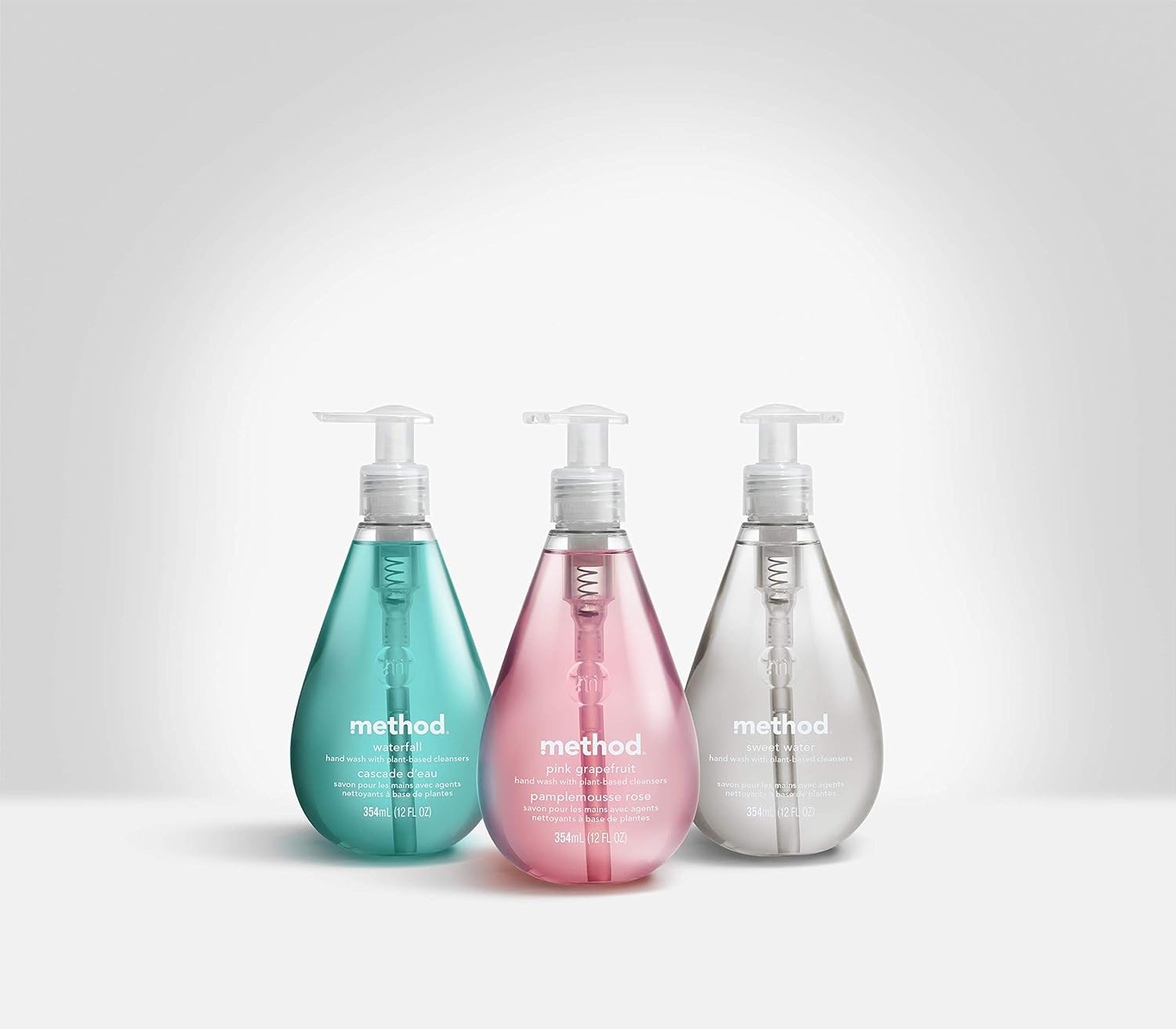 Method Sweet Water foam texture near palm hints refreshing scent