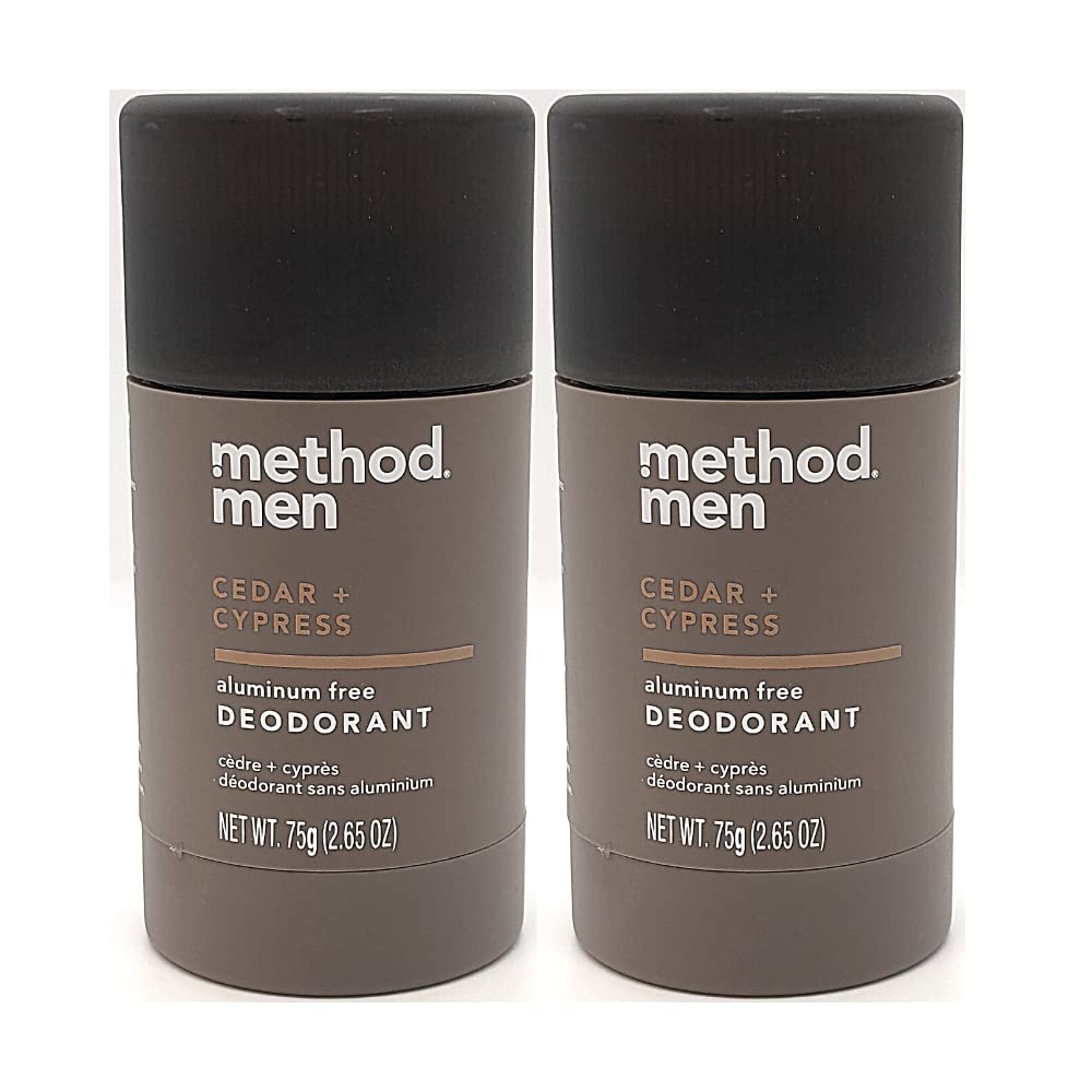 Method Men cedar-cypress deodorant stick highlighting aluminum-free formula for daily freshness