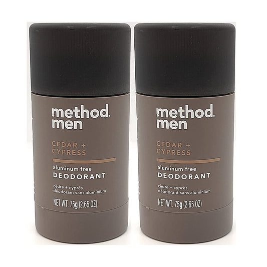 Method Men cedar-cypress deodorant stick highlighting aluminum-free formula for daily freshness