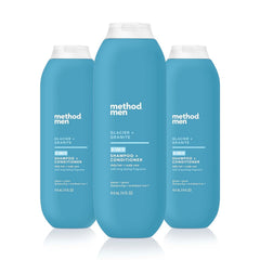 Method Men Glacier + Granite bottle packshot highlighting the 2-in-1 formula