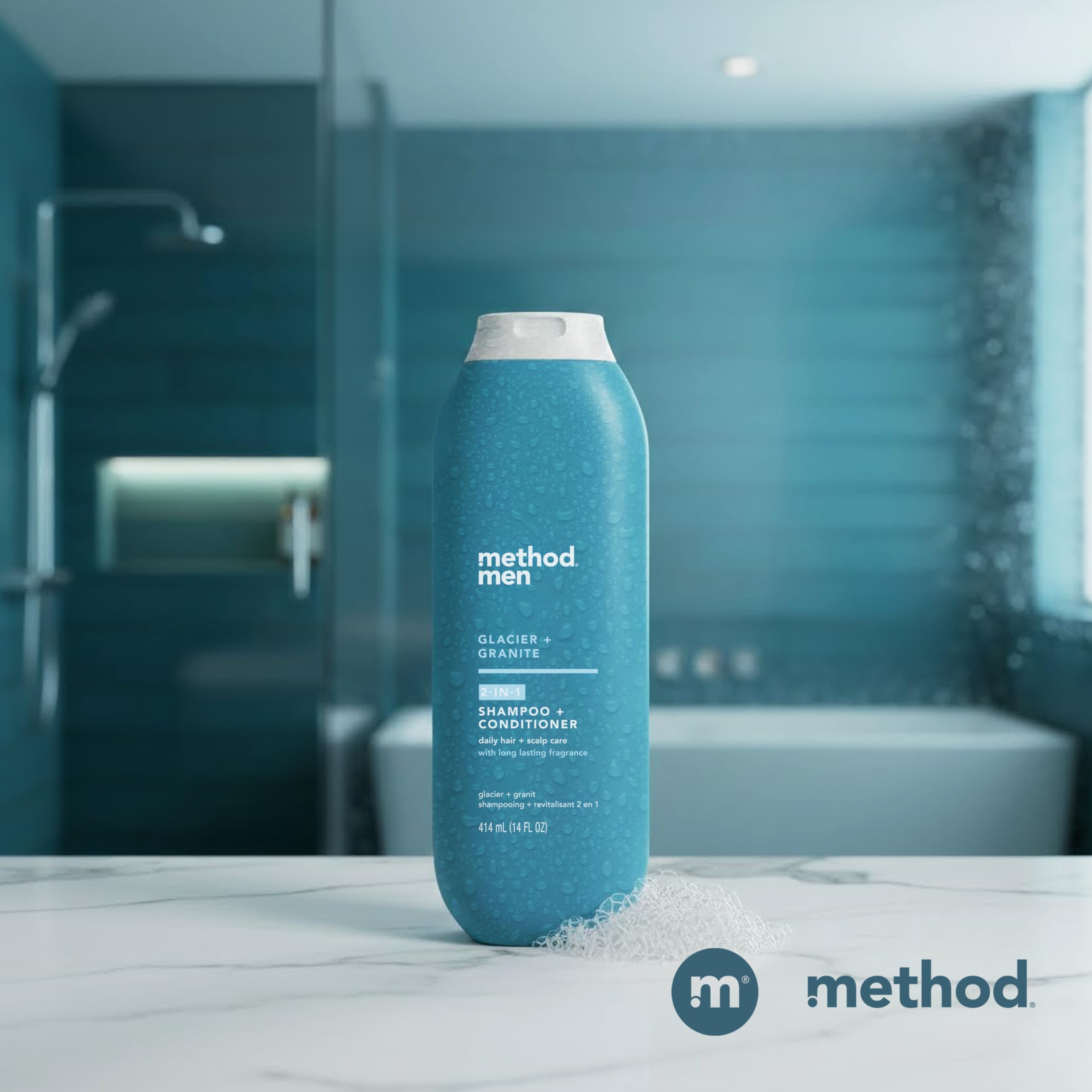 Method Men post-shampoo hair texture appearing smooth and manageable