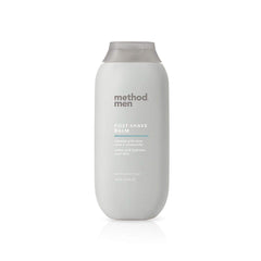 Method Men post-shave balm sea surf bottle enhances hydration after shaving.