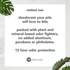 Method Mens Cedar & Cypress pack6 label emphasizes cruelty-free and paraben-free formula