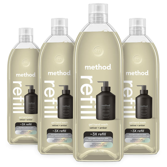 Method Premium Hand Wash Refill bottle with vetiver-amber scent refreshing hands