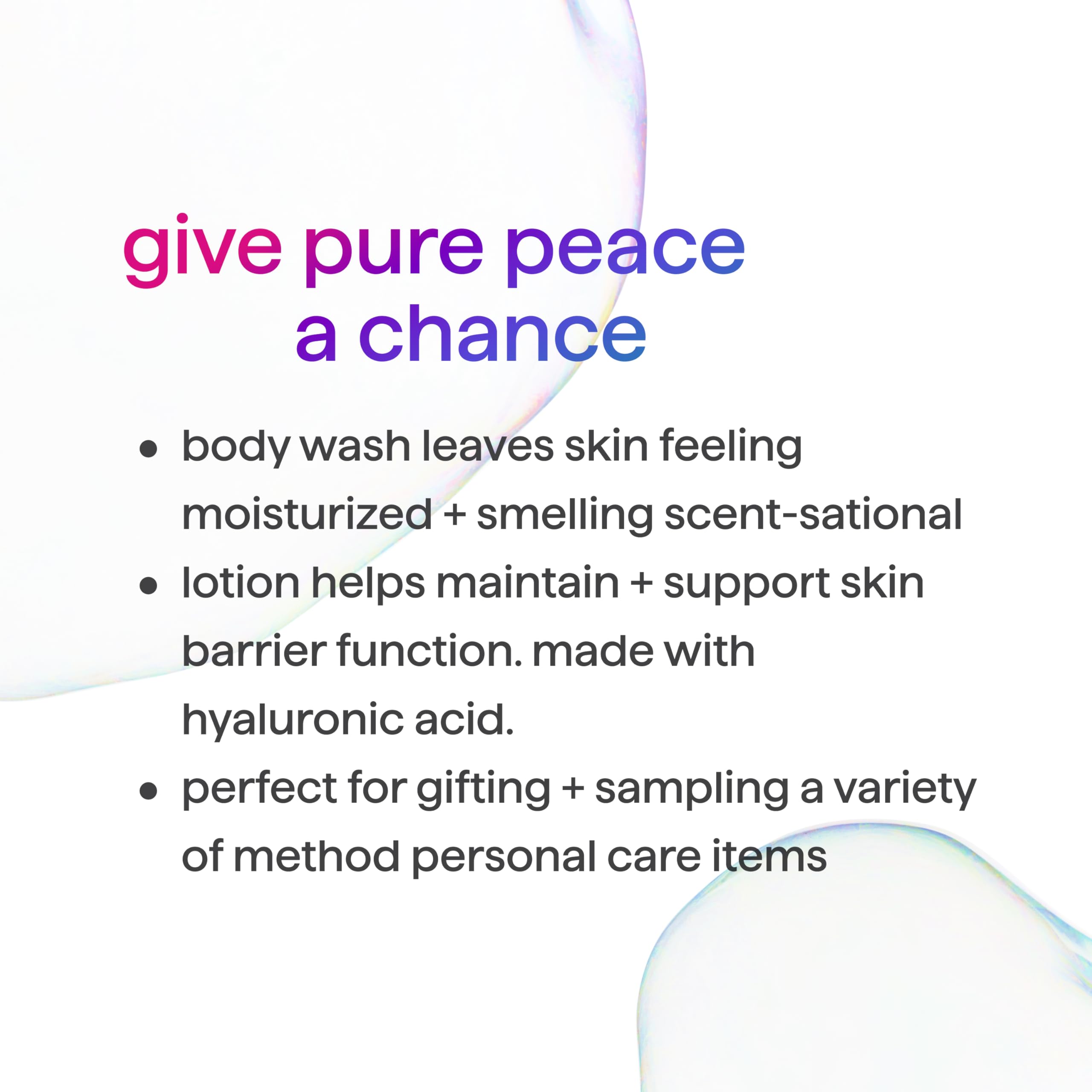 Method Pure Peace lotion tube delivering everyday moisture for soft, smooth skin