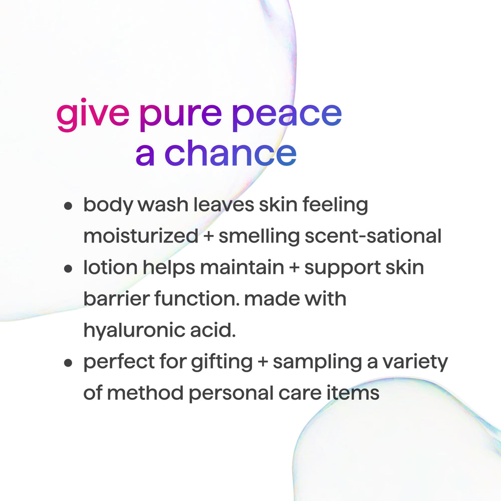 Method Pure Peace lotion tube delivering everyday moisture for soft, smooth skin