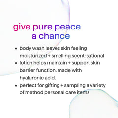 Method Pure Peace lotion tube delivering everyday moisture for soft, smooth skin
