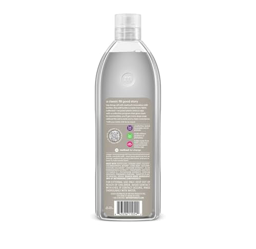 Refill bottle being poured to fill an existing Method bottle