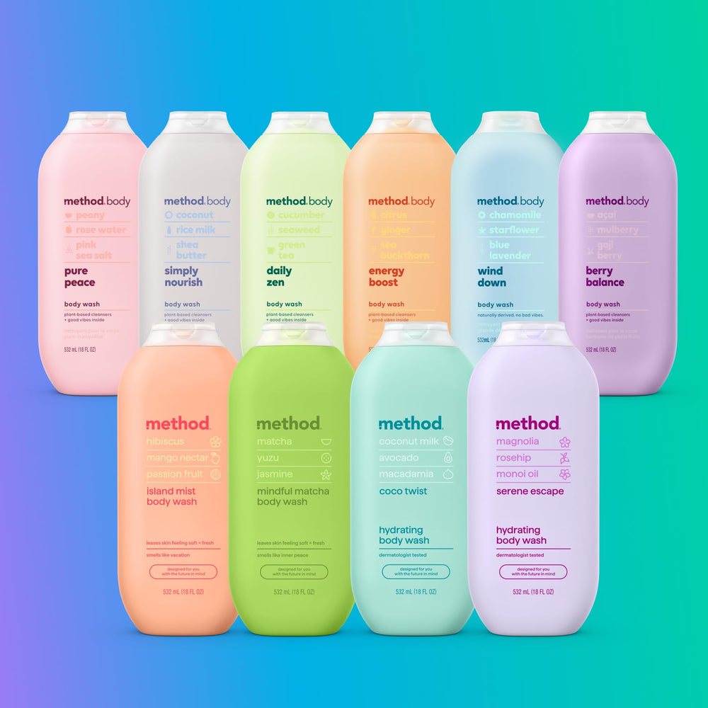 Six-pack packaging shows convenient, family-friendly bath routine.