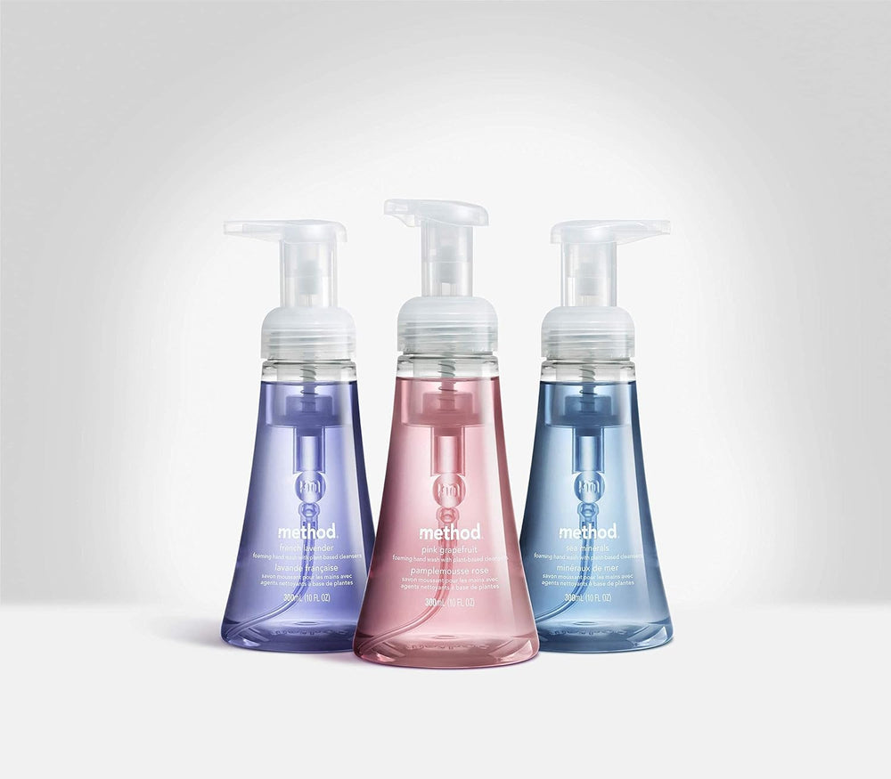 Recyclable packaging from Method Waterfall product supporting eco-friendly choices.