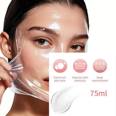Applying Metiplou Hydrating Mask as a night wrap on the face.
