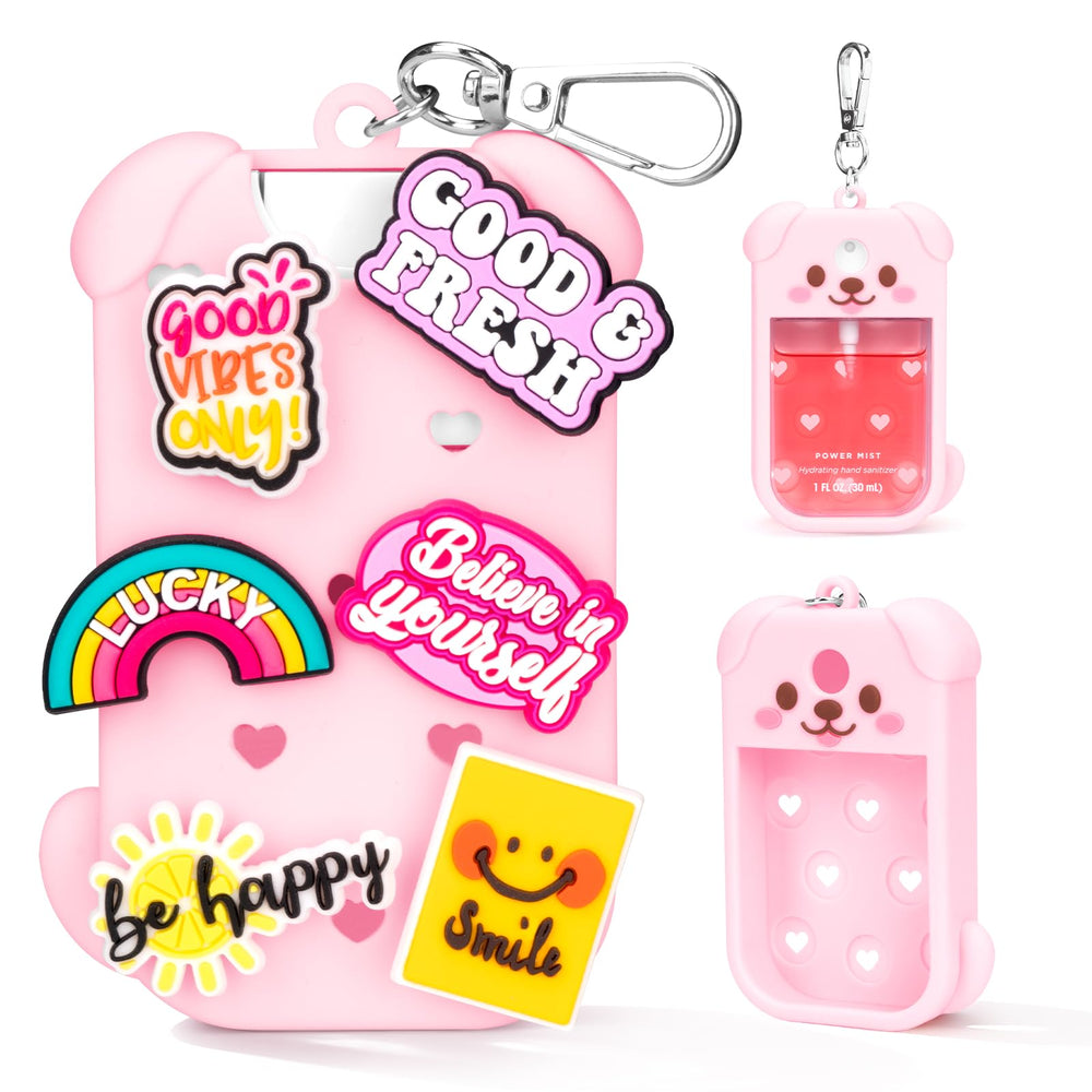 Metyond dog silicone case pink protects Touchland 1 oz spray on the go