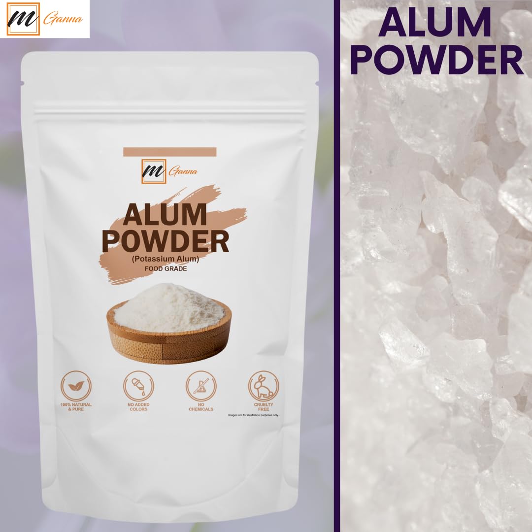 mGanna alum powder mixed in water to suggest purification and clarity.