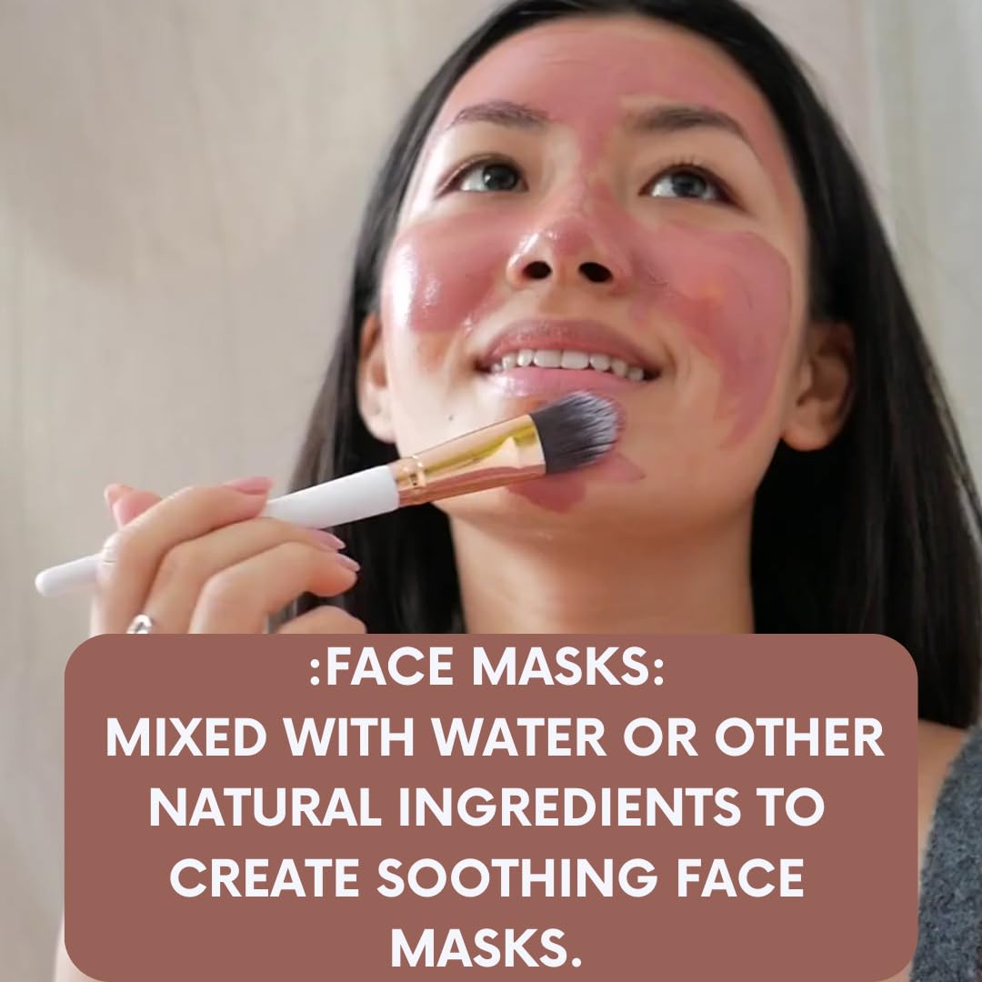 mGanna Calamine Clay Powder being applied in a hair mask preparation.
