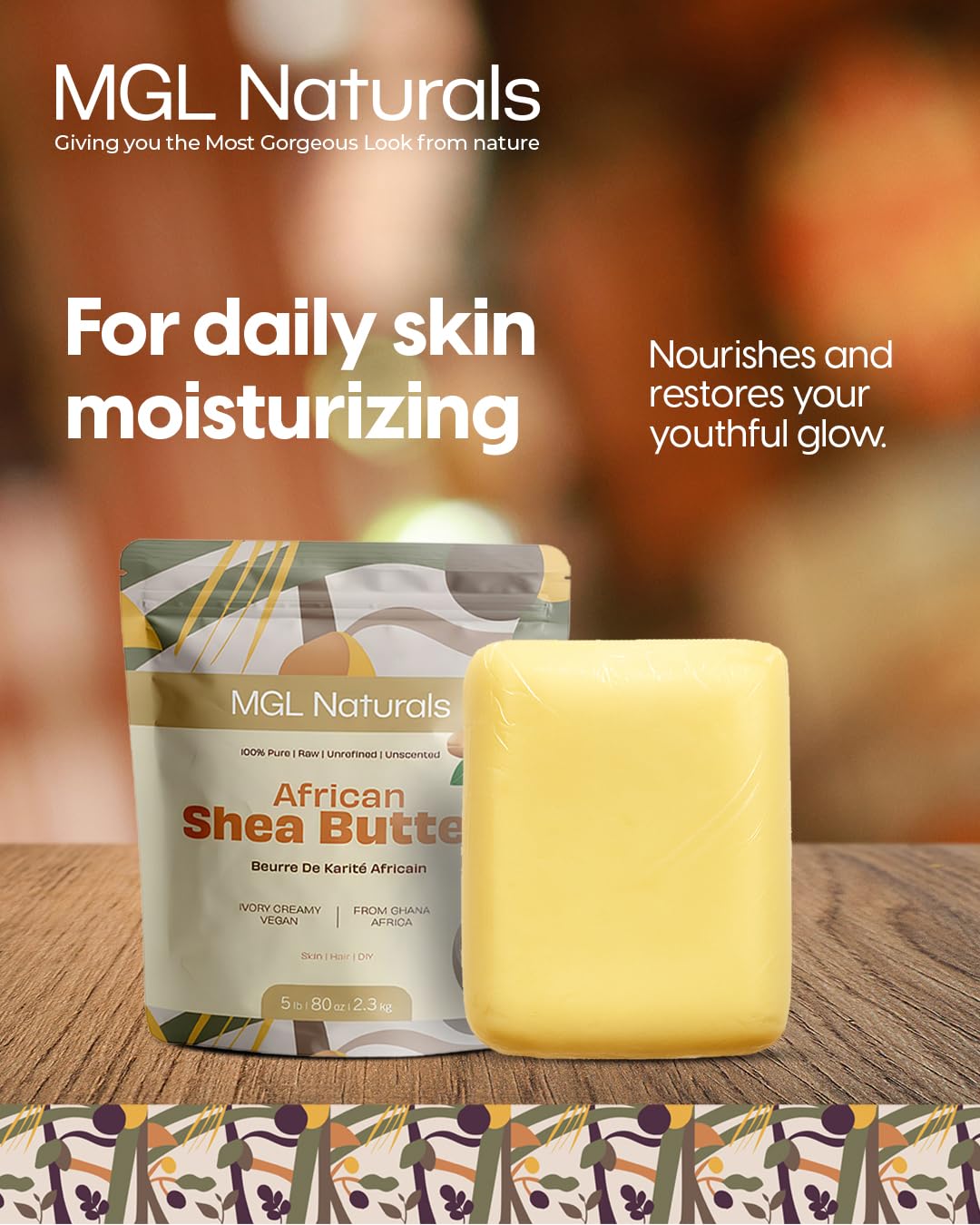 MGL Naturals hands applying shea butter for moisturized skin