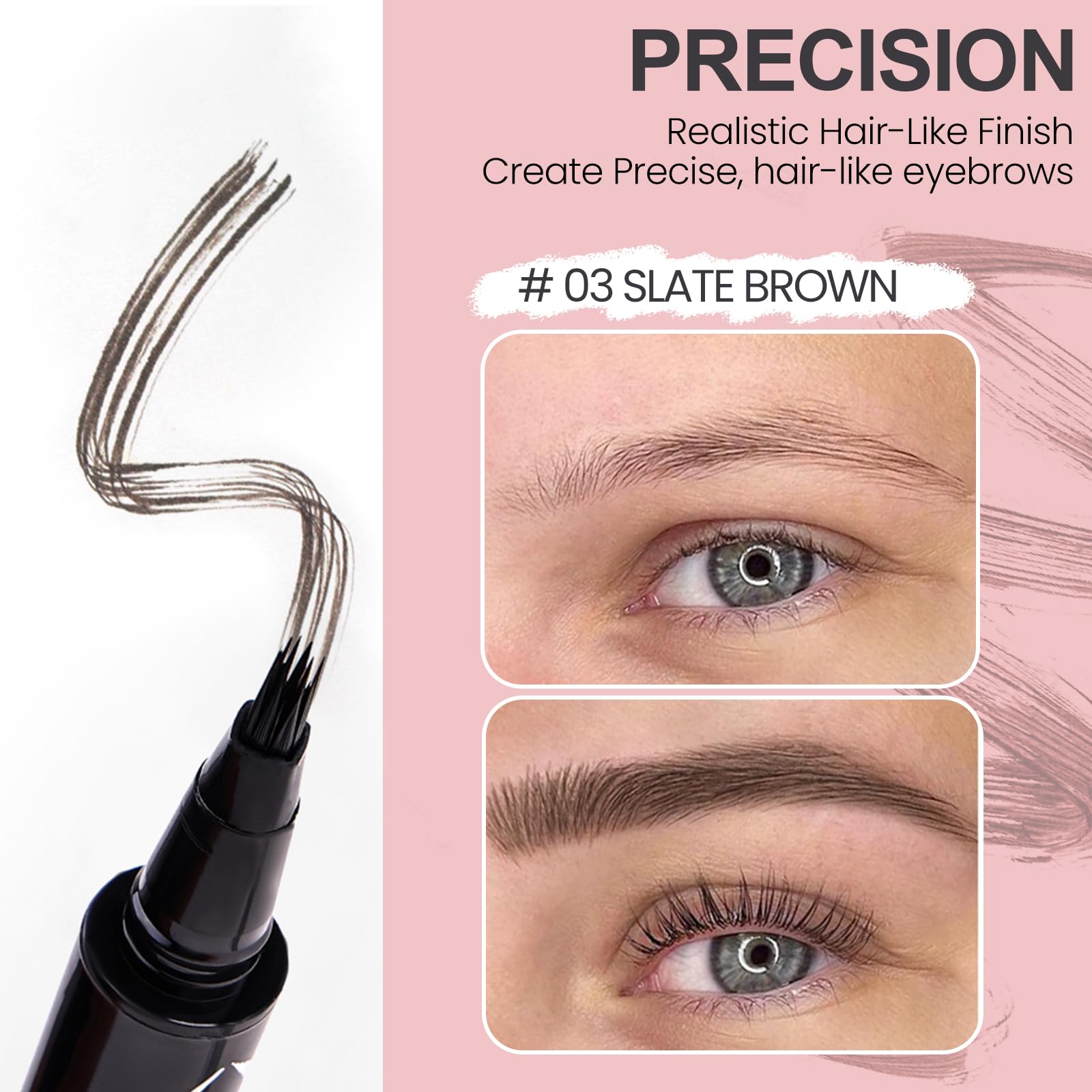 Mgviiiva Eyebrow Pen delivering 3D-stroke results for fuller brows.