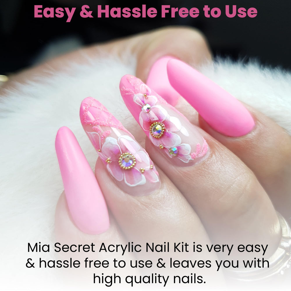Mia Secret acrylic brush view emphasizing precise application for beginners