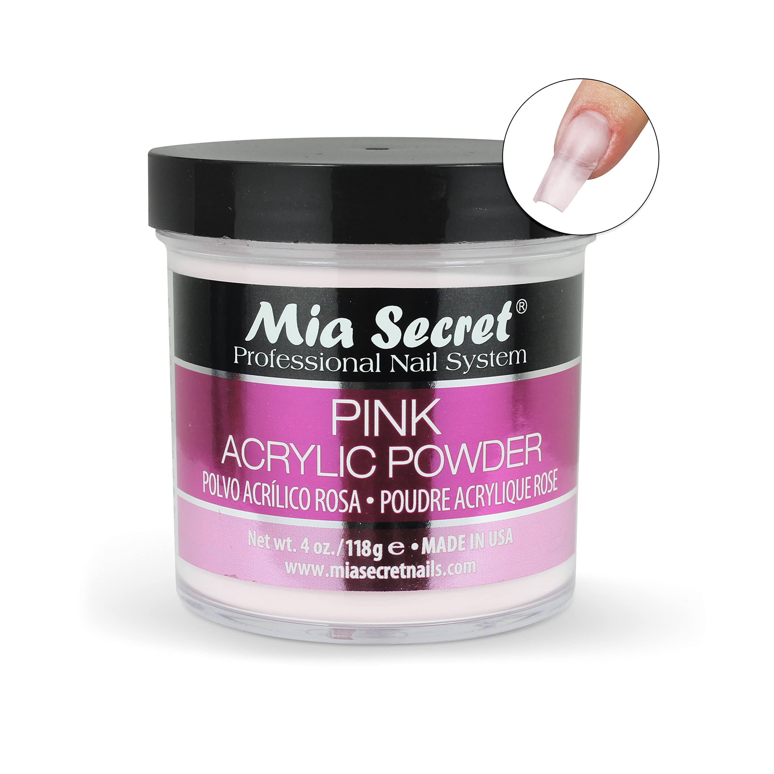 Mia Secret applied acrylic nails swatch — showcases smooth sculpting and durable result.