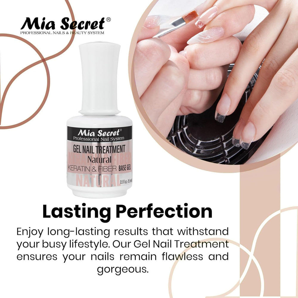 Mia Secret base gel application on nails for smooth prep and lasting adhesion