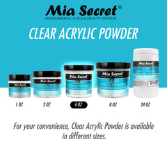 Mia Secret clear acrylic powder adhesion test highlighting strong bonding to enhancements