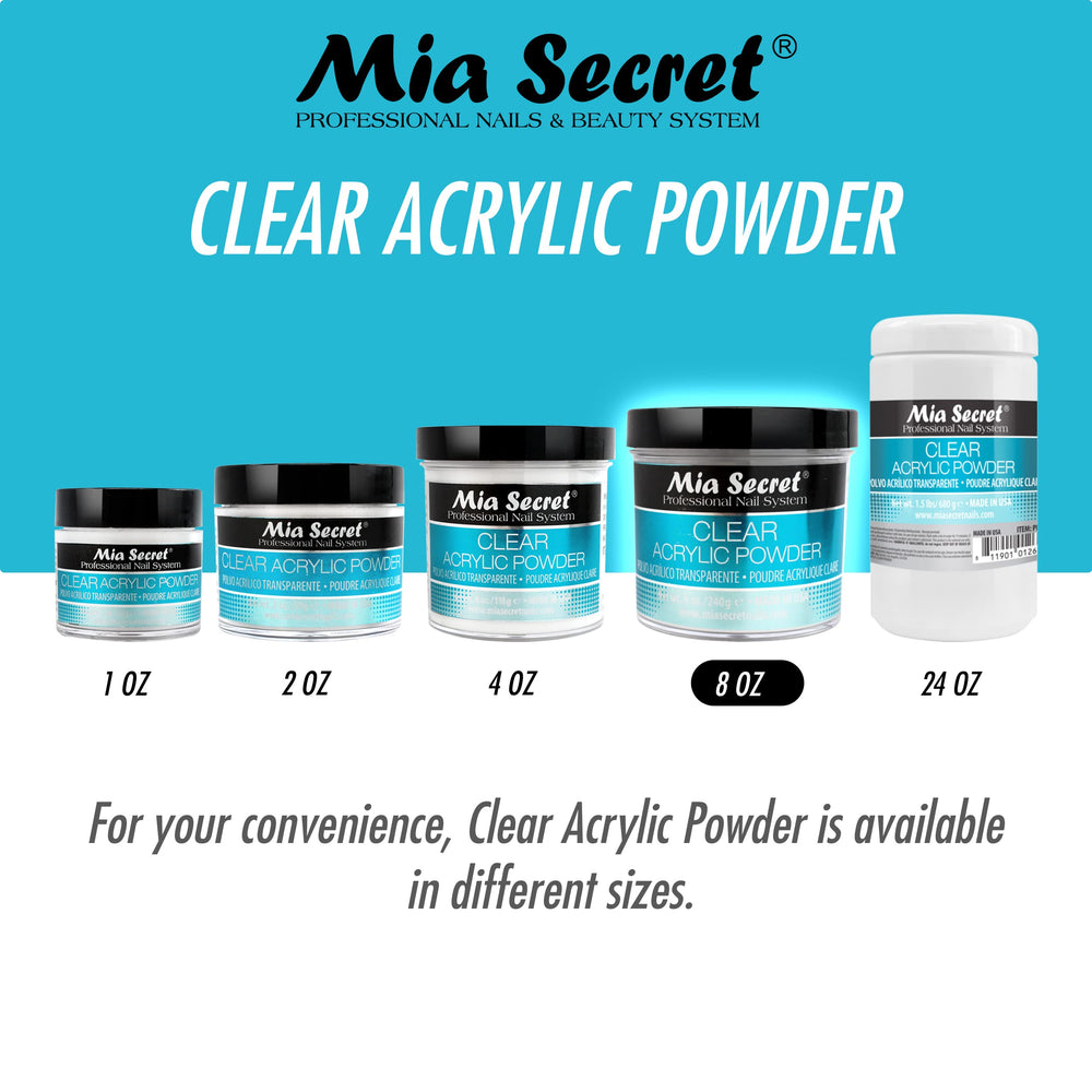 Mia Secret Clear Acrylic Powder works with gel systems.