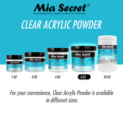 Mia Secret Clear Acrylic Powder works with gel systems.