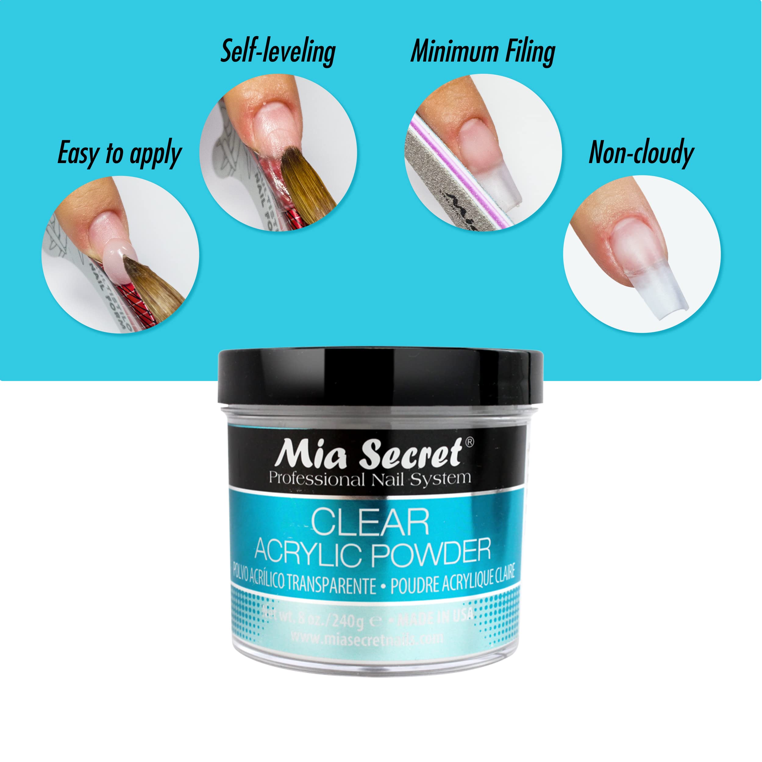 Mia Secret Clear Acrylic Powder performs in low temperatures.