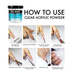 Mia Secret Clear Acrylic Powder compatible with odorless monomer.