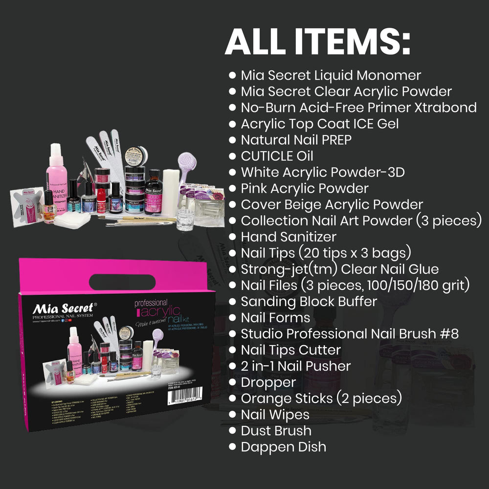 Mia Secret colored acrylic powder set enables vibrant, mixable nail art