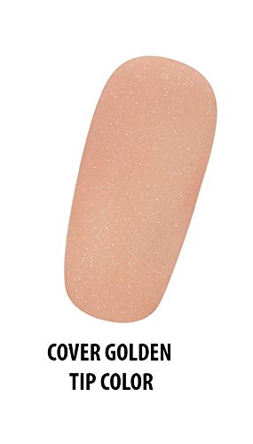 Mia Secret Cover Golden acrylic powder packaging, highlighting easy application and consistent mix.