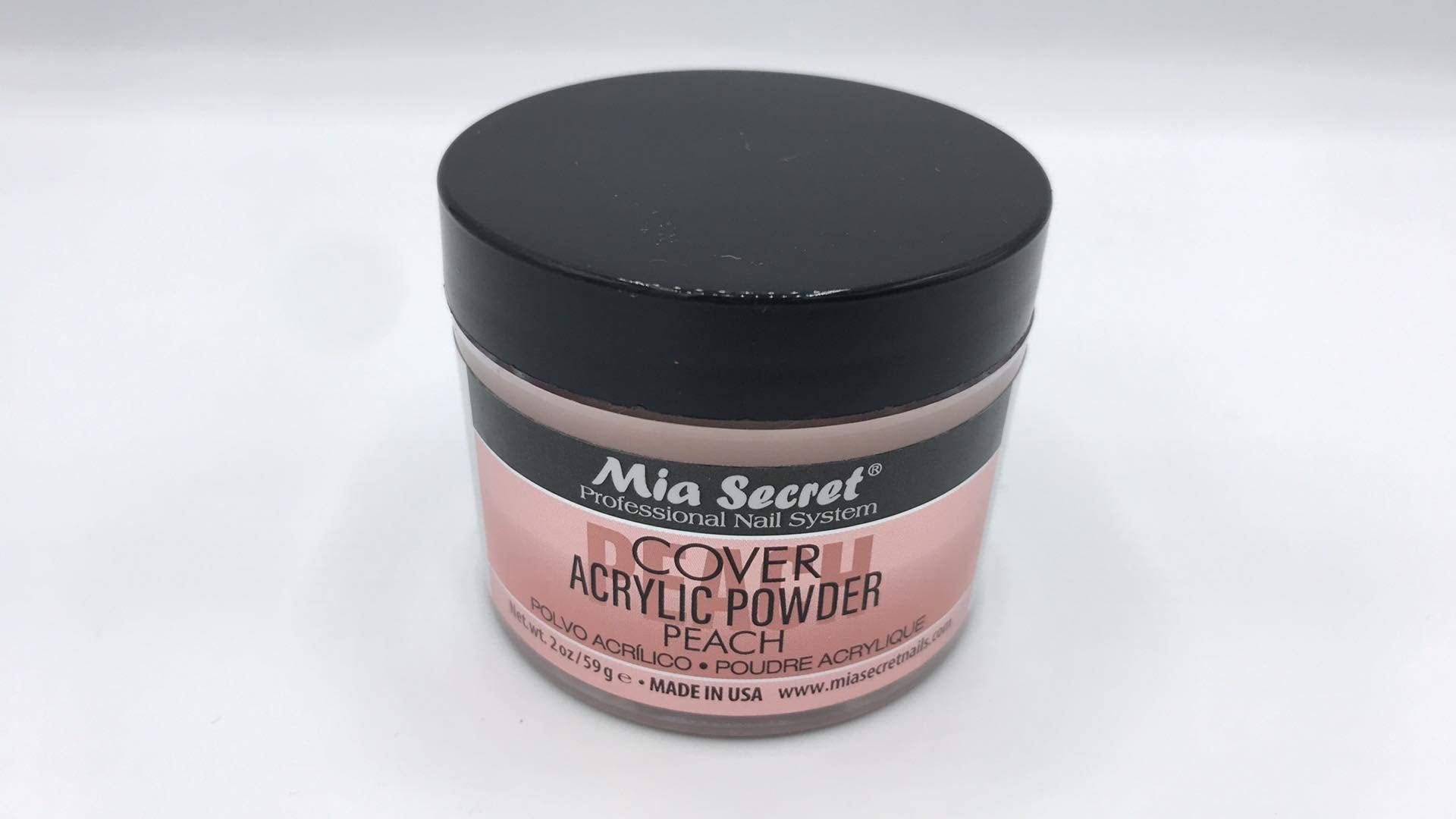 Mia Secret Cover Peach 2oz bottle close-up for natural-looking nails