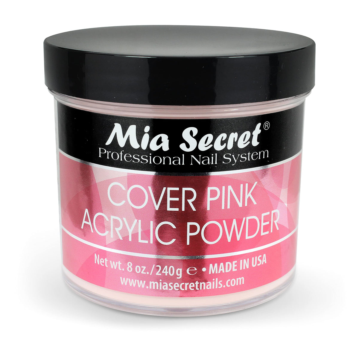 Mia Secret Cover Pink acrylic powder bottle for durable, salon-quality nails.