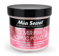 Mia Secret Cover Pink acrylic powder bottle for durable, salon-quality nails.