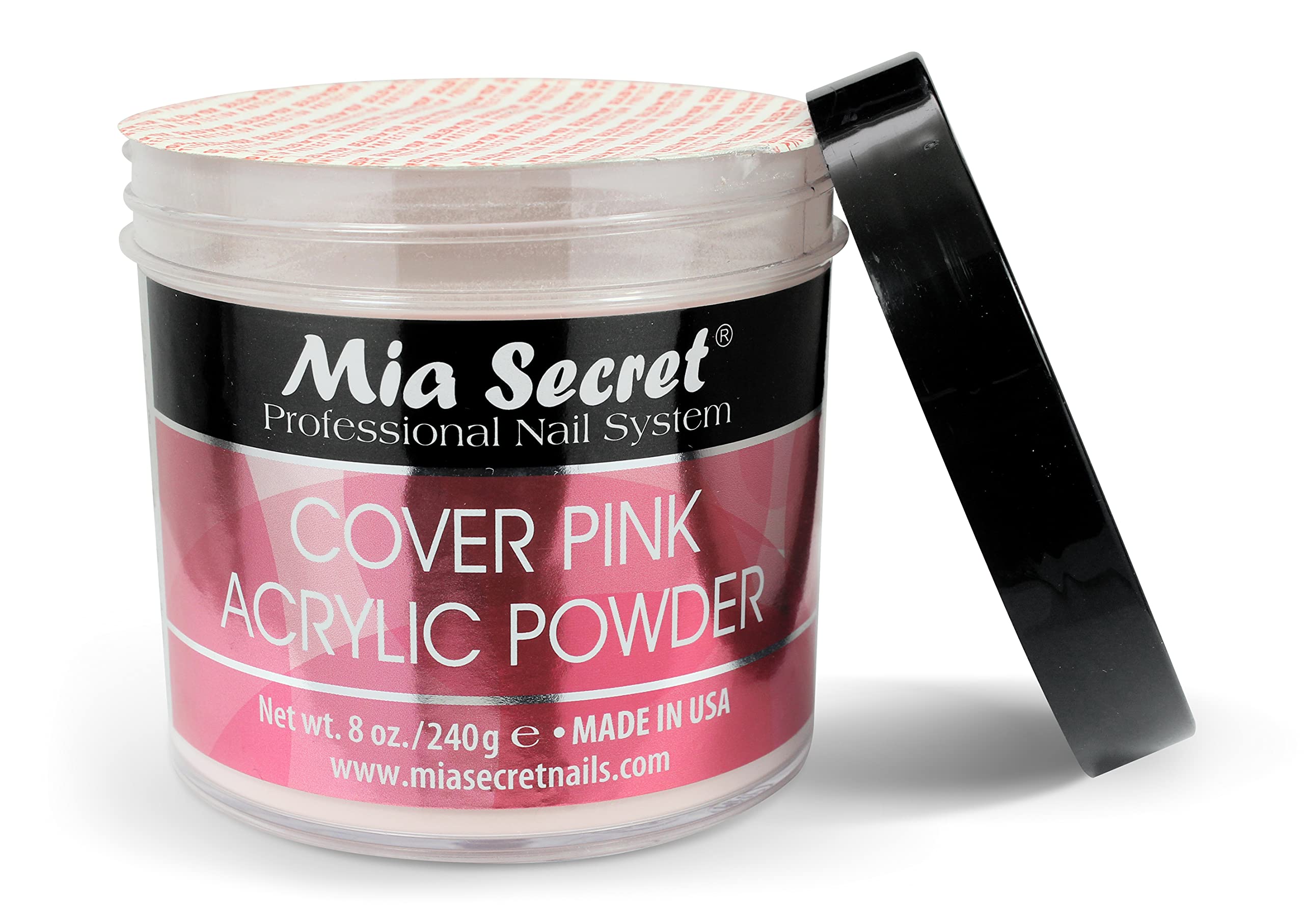 Application scene with pink powder forming a sleek acrylic layer.