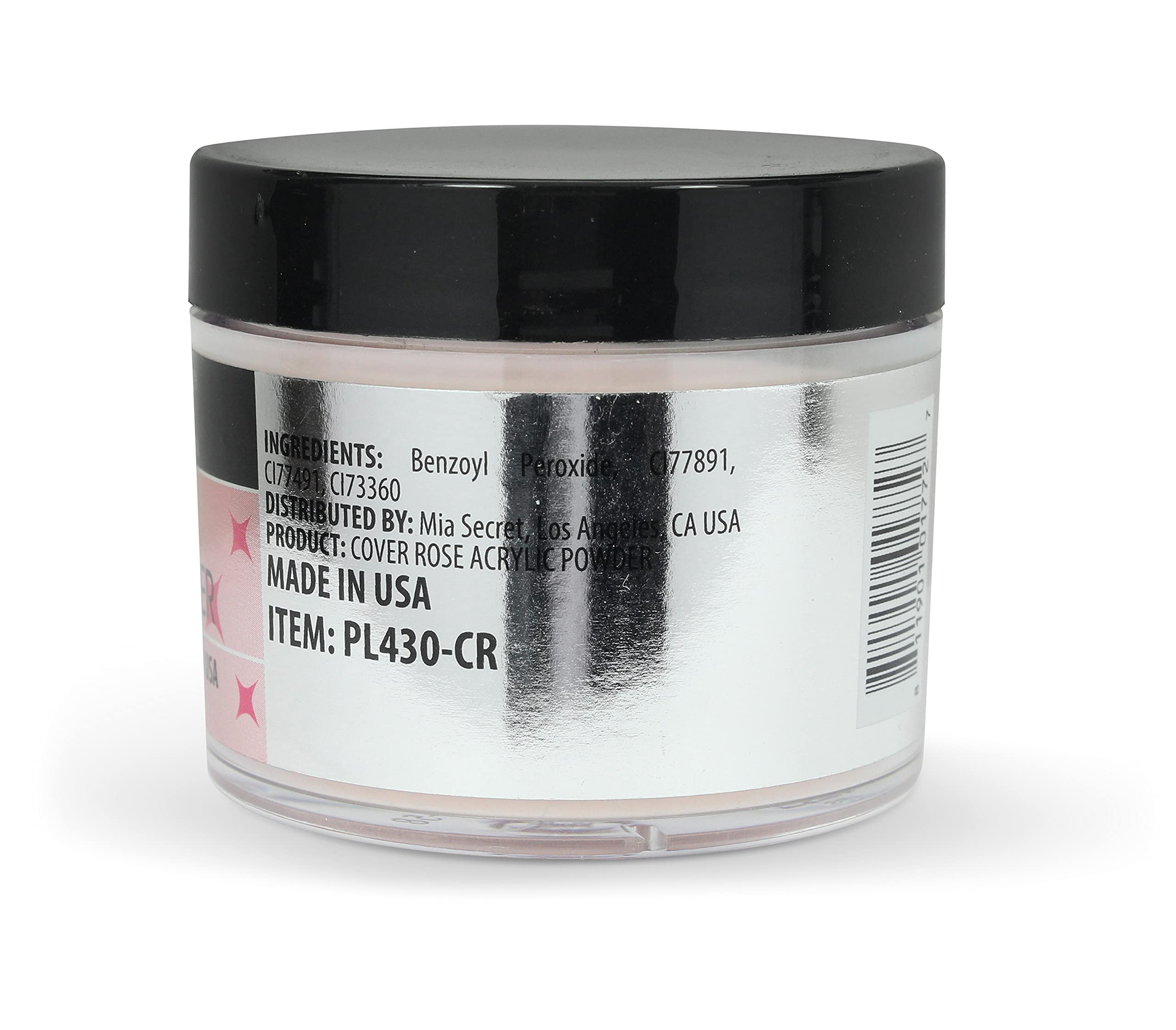 Mia Secret Cover Rose acrylic powder 2 Oz swatch displays smooth color blend.