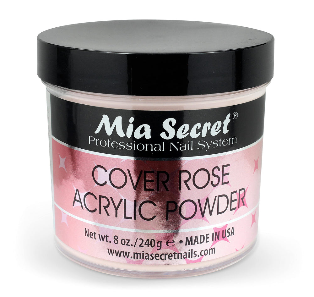 Mia Secret Cover Rose acrylic powder bottle pour for smooth, even application.