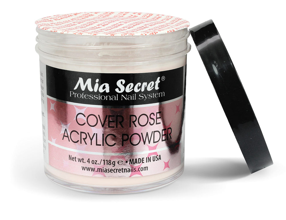 Mia Secret Cover Rose acrylic powder in use for durable nail enhancements.