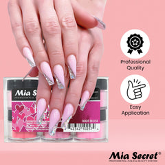 Mia Secret I Love Pink 6pc collection acrylic powder set for complete pink shade options