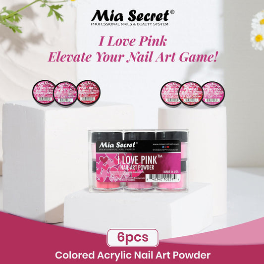 Mia Secret I Love Pink Pink Dress acrylic powder for versatile pink nails