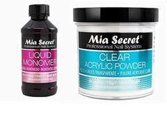 MIA SECRET liquid monomer 4oz bottle for flexible adhesion and durable nails.
