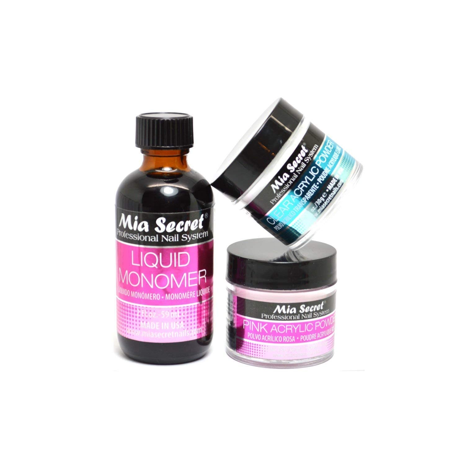 Mia Secret liquid monomer bottle for smooth blending and durable nail overlays.